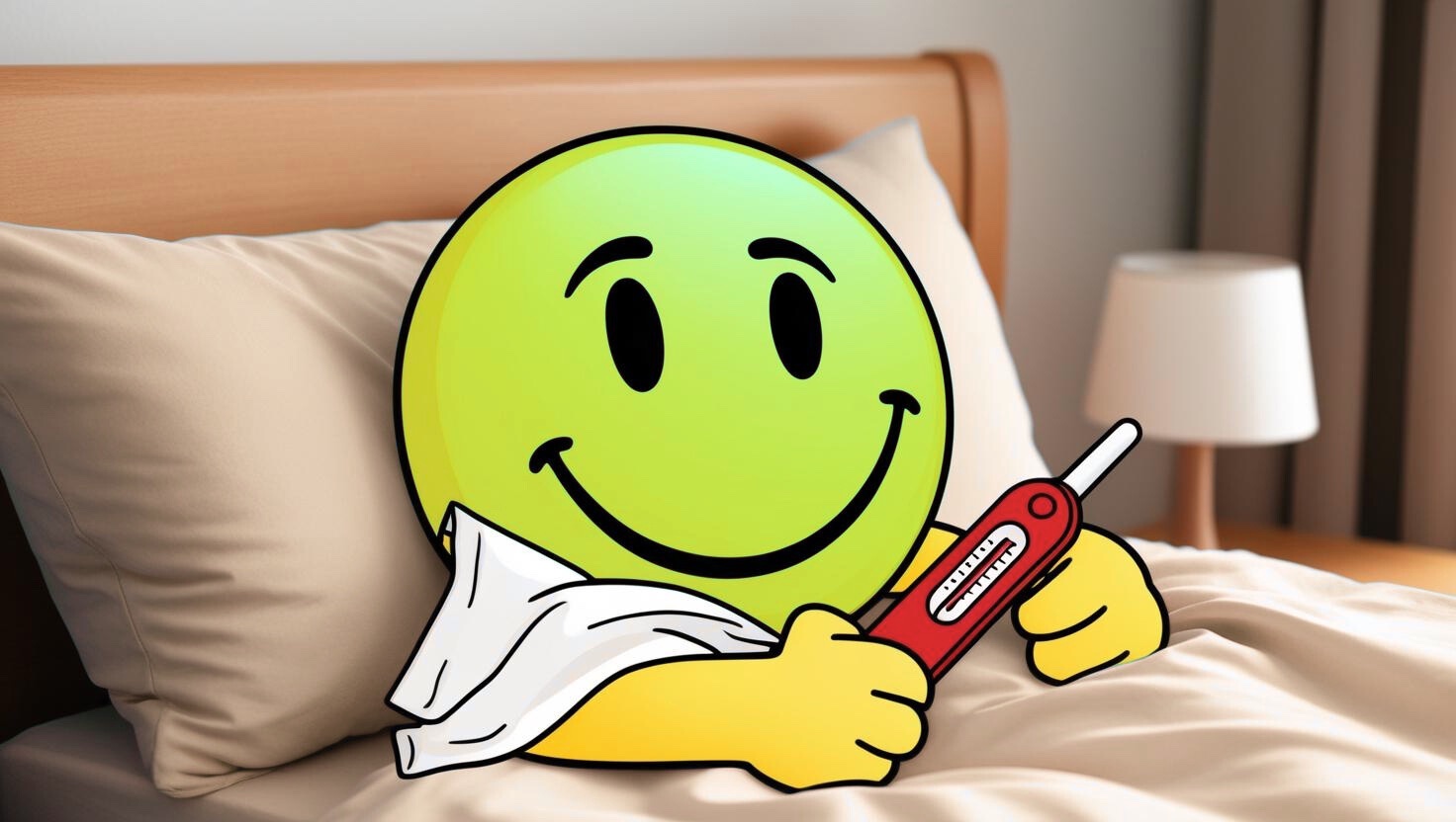 smiley krank Fieberthermometer